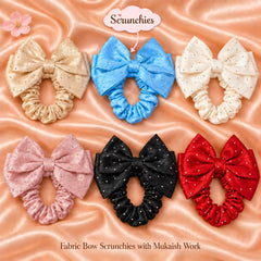 Mukesh Bow Scrunchie-01 (Beige)