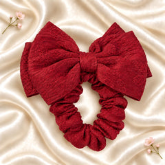 Bow Scrunchie-02 (Maroon)