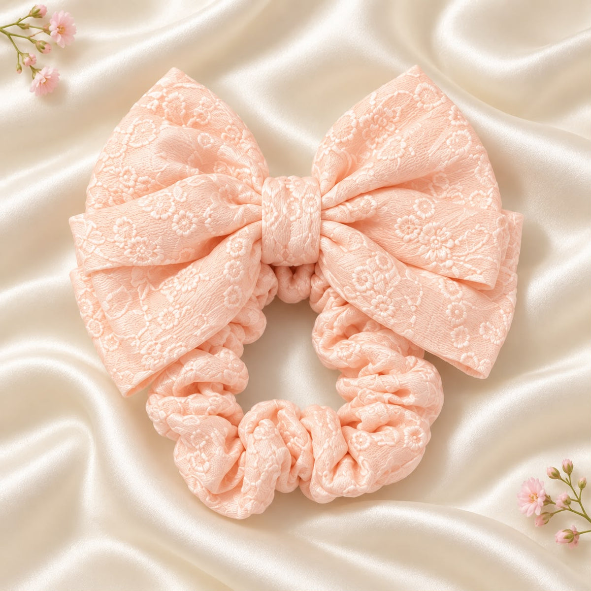 Bow Scrunchie-02 (Peach)