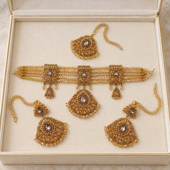 Rajwadi Choker Set-06 (Golden)