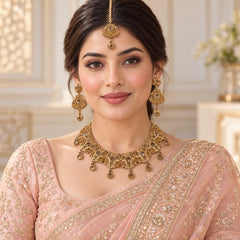Rajwadi Necklace Set-05 (Golden)
