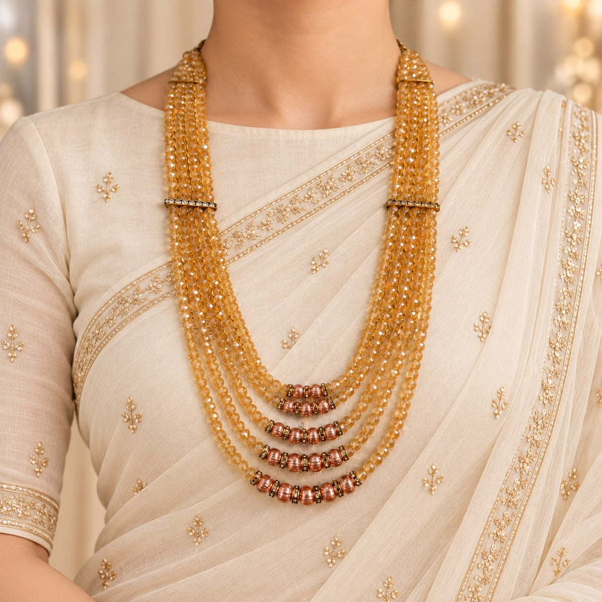 Layer Beaded Mala-03 (Golden)