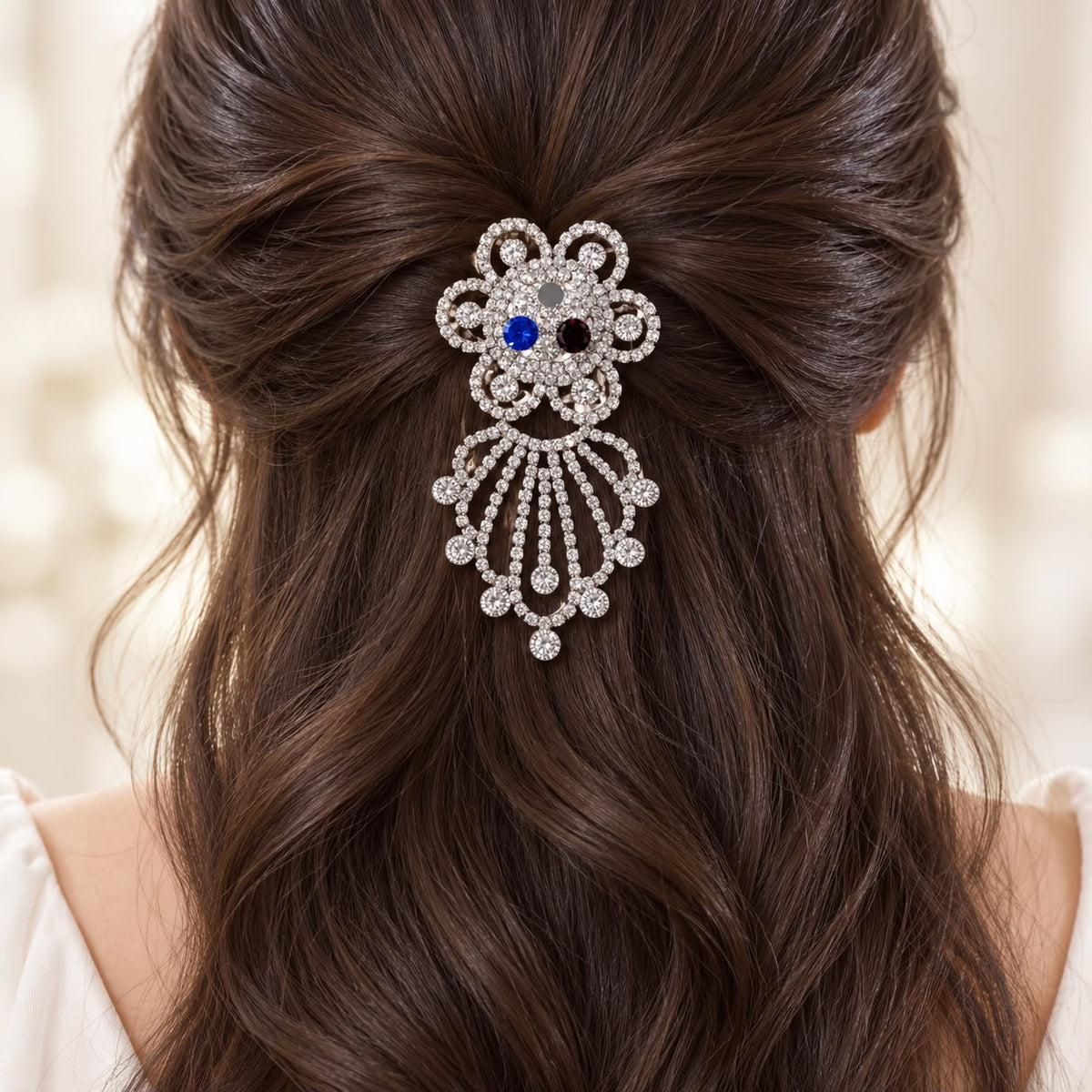 Rhinestone Hair Brooch-01 (Multi)