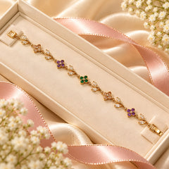 Zircon Bracelet-111 (Golden/Multi)