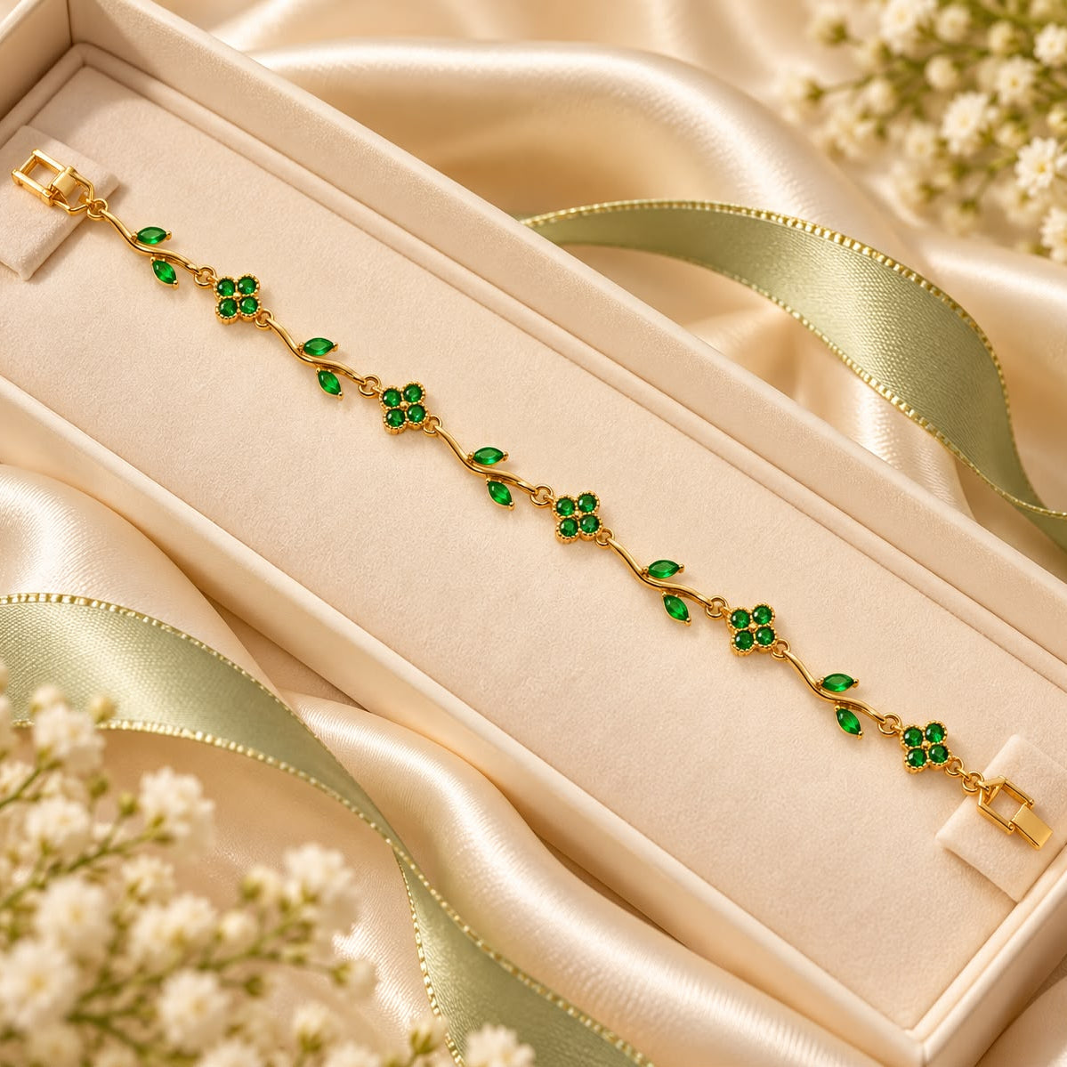 Zircon Bracelet-111 (Golden/Green)