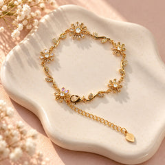 Zircon Bracelet-112 (Golden/White)