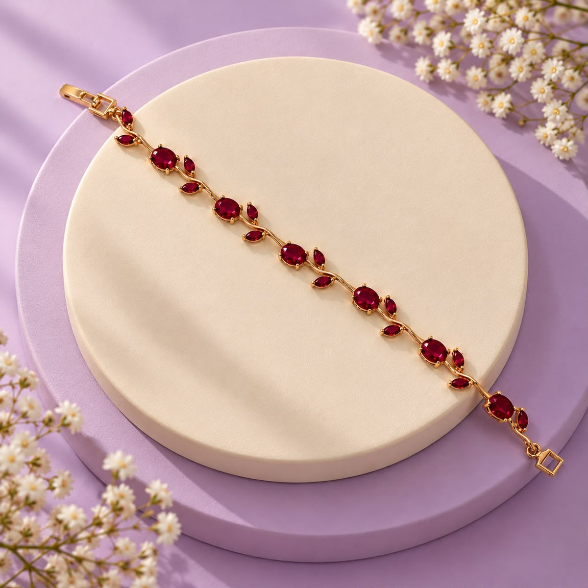 Tulip Bracelet (Golden/Maroon)