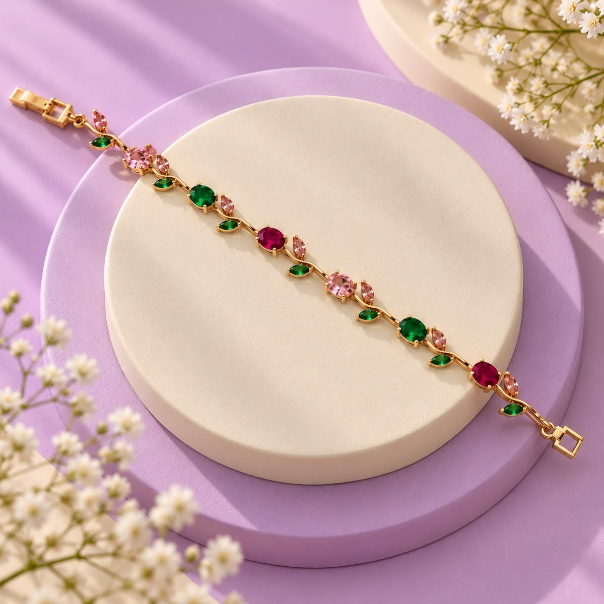 Tulip Bracelet (Golden/Multi)