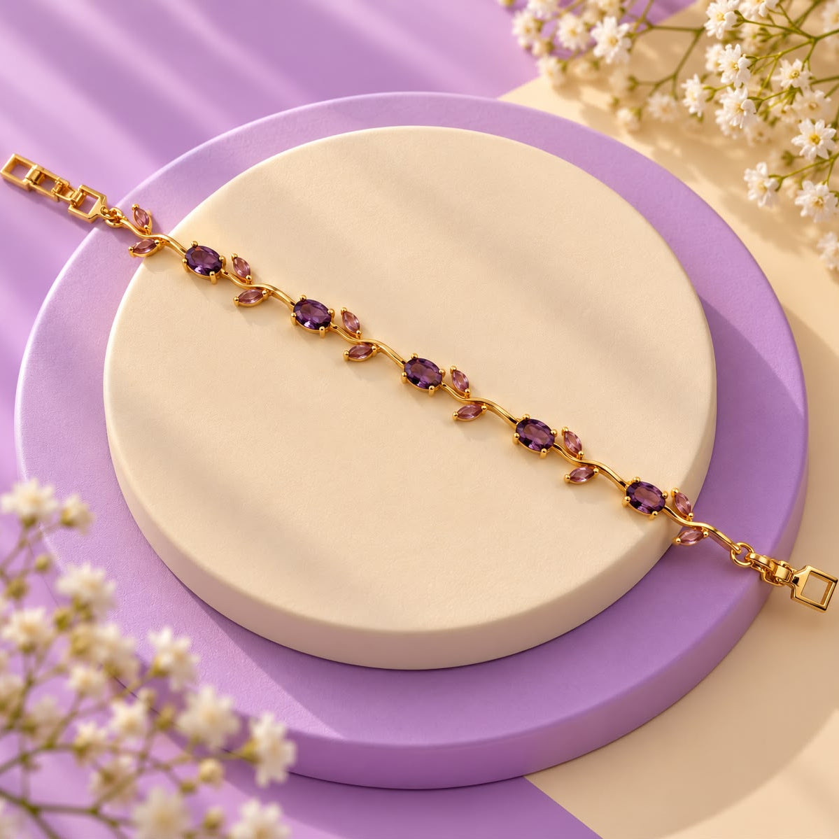 Tulip Bracelet (Golden/Purple)
