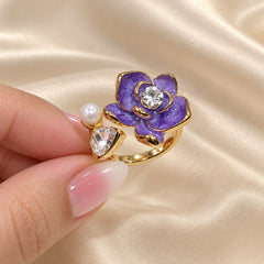 Bloom Pearl Ring (Purple)