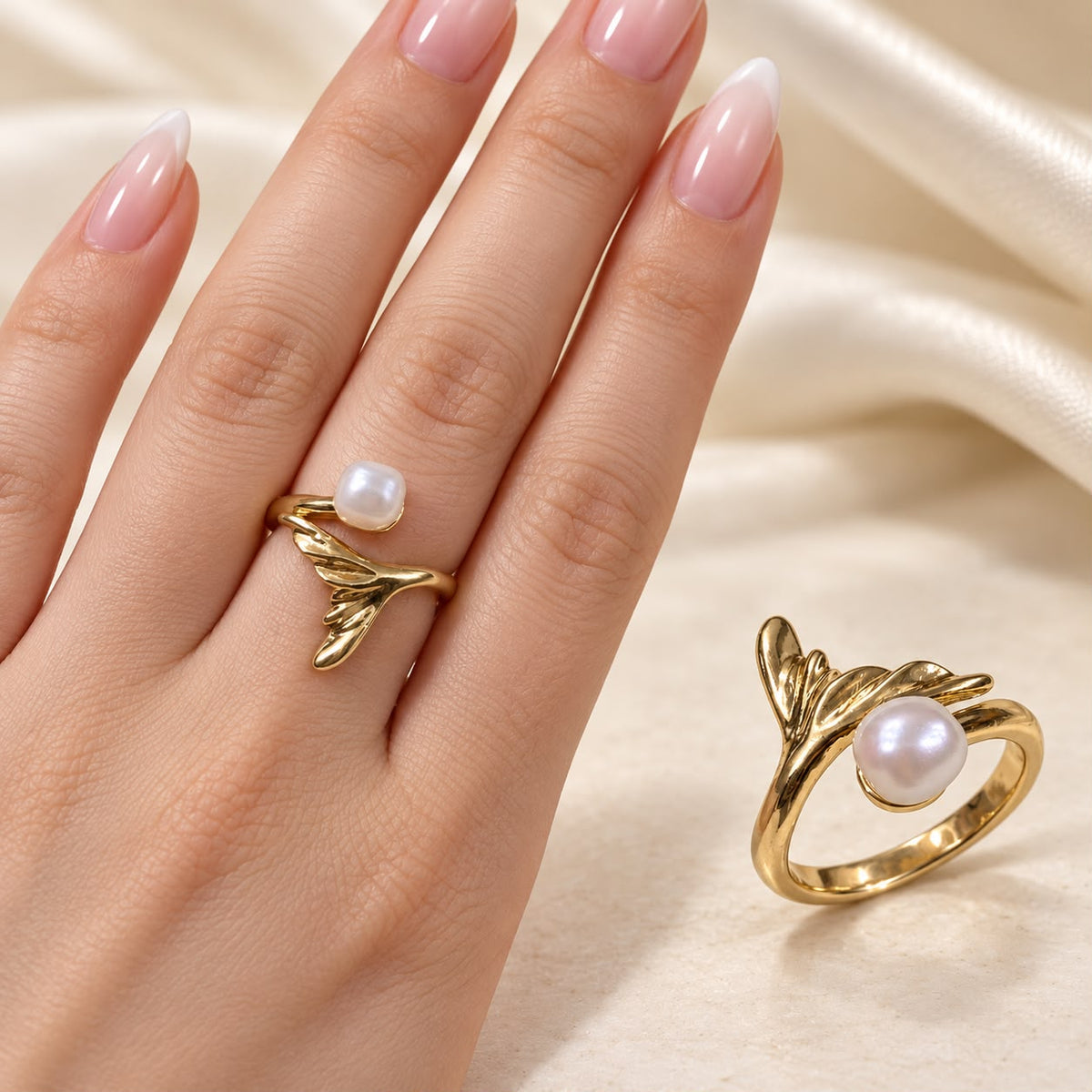 Baroque Pearl Ring-25 (Golden)