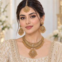 Rajwadi Necklace Set-07 (Golden)