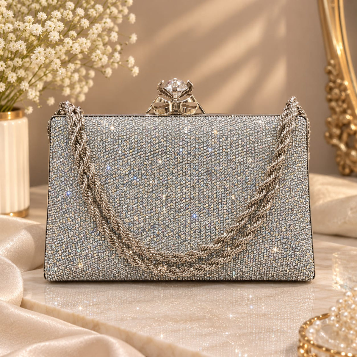 Fancy Clutch-10096 (Silver)