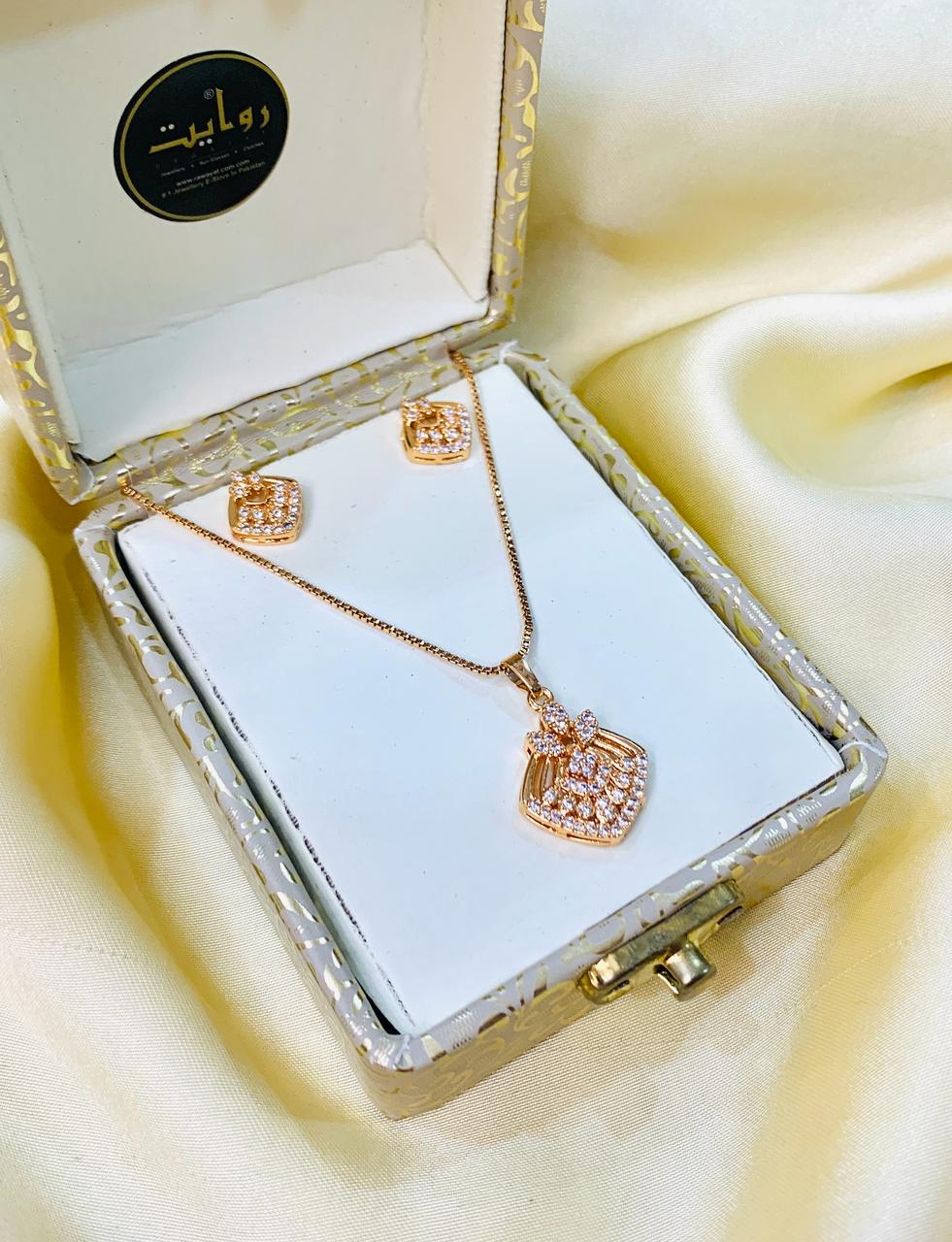Zircon Locket Set-34 (Golden)