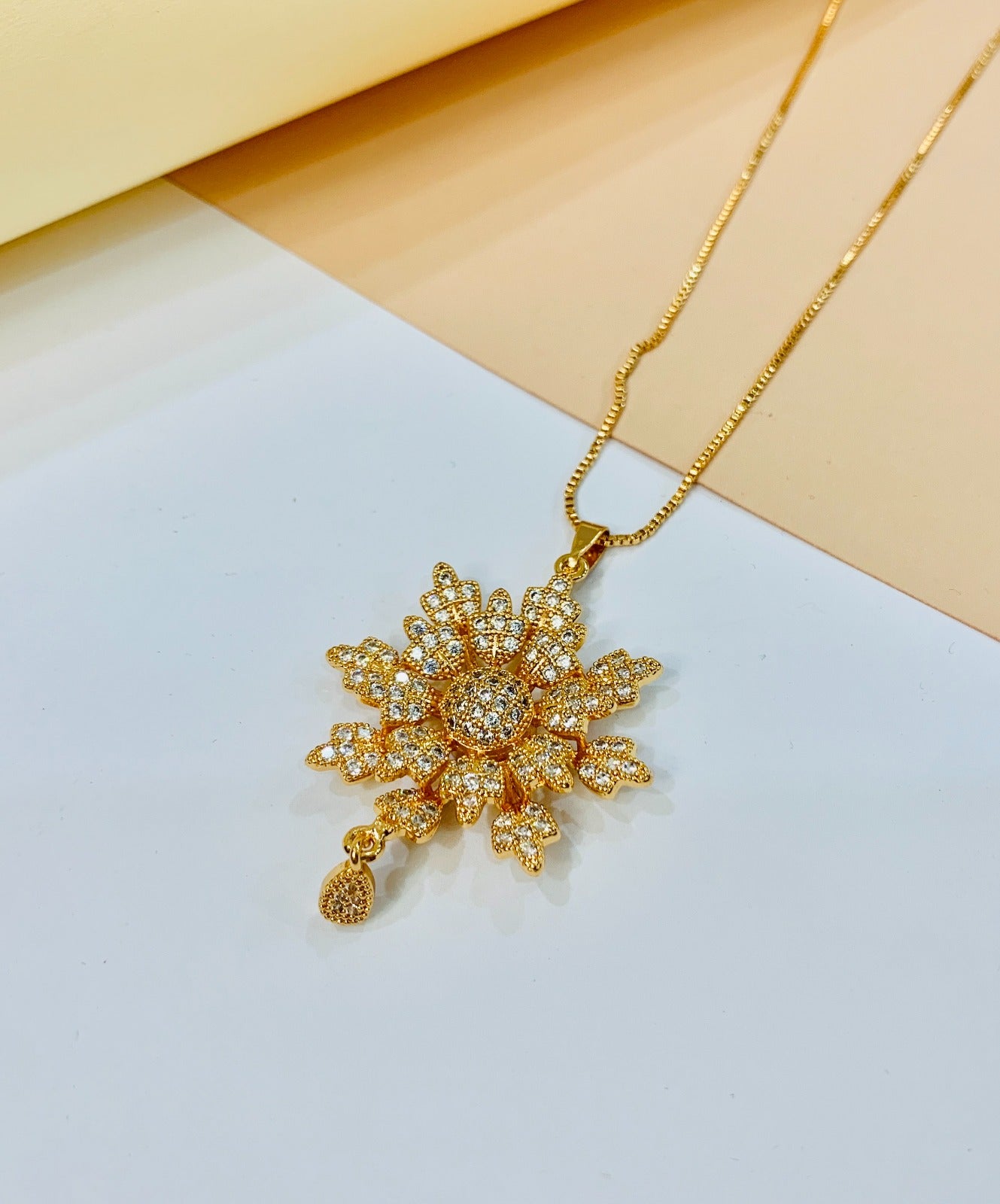 Zircon Pendant-222 (Golden)