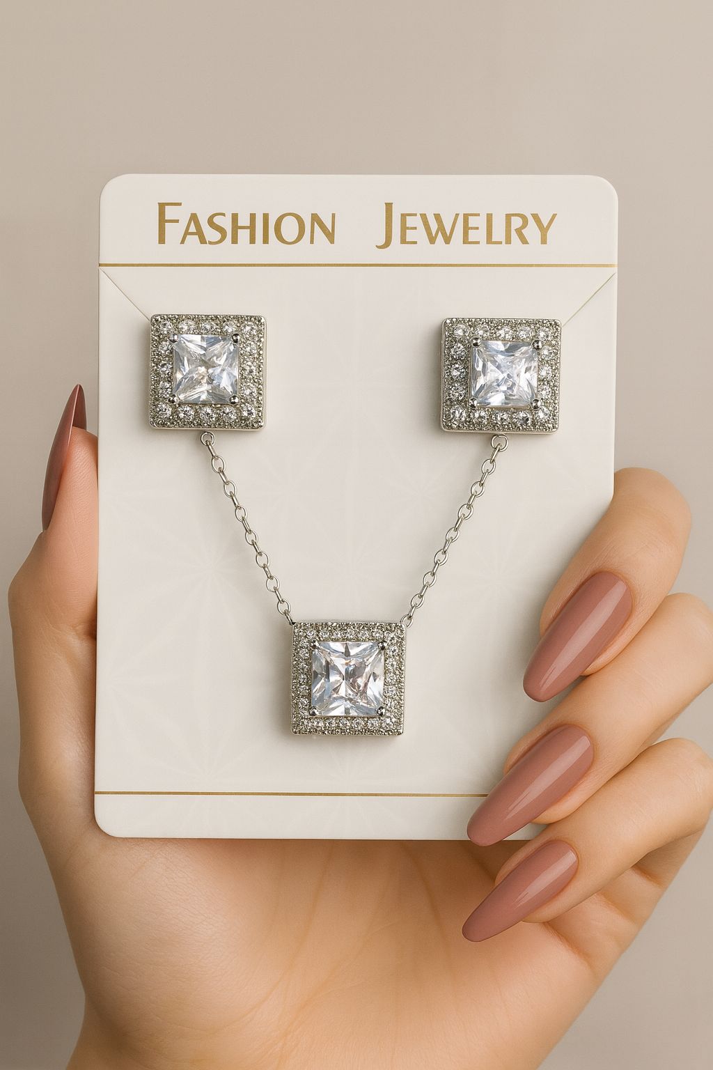 Zircon Locket Set-61 (White)