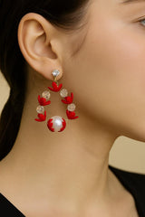 Fancy Earring-353 (Maroon)