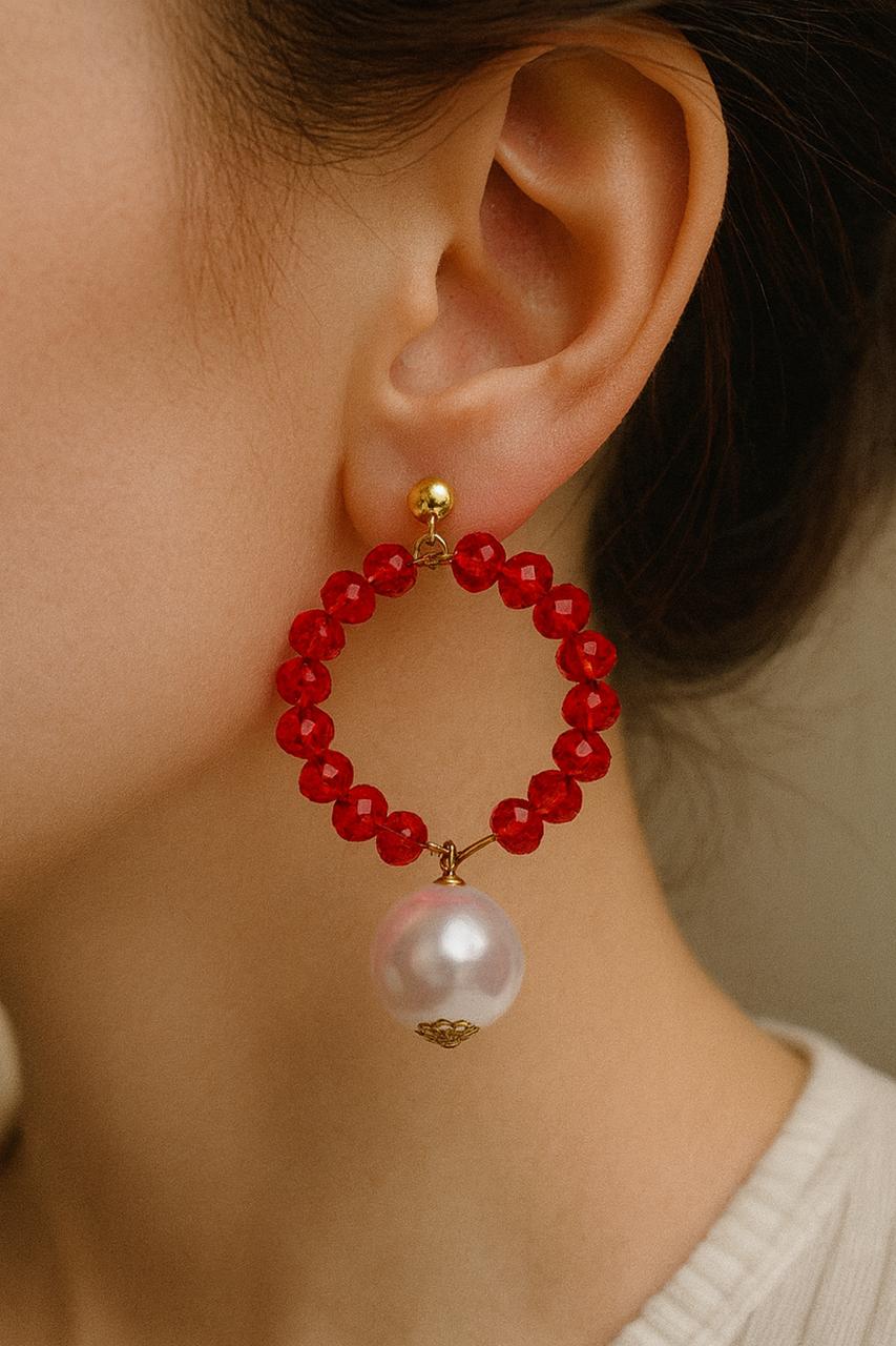 Fancy Earring-362 (Maroon)