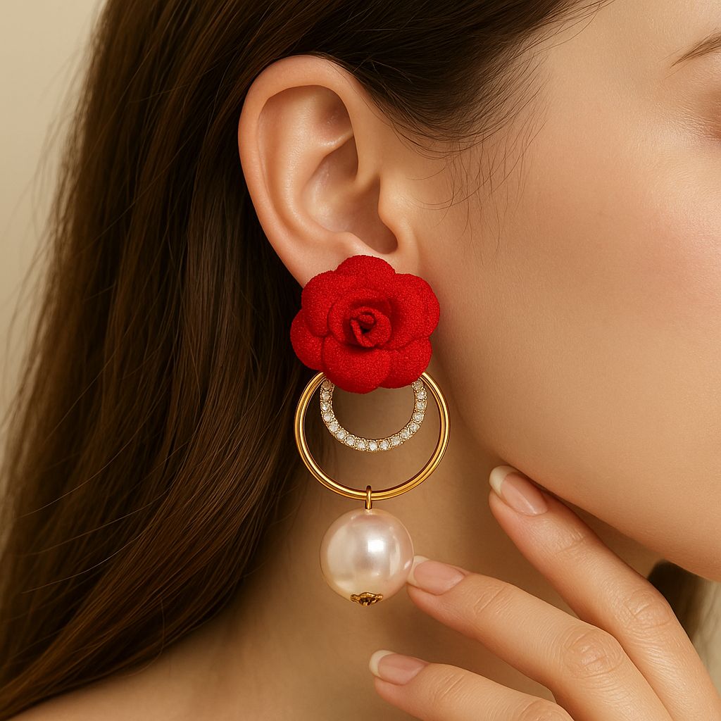 Fancy Earring-356 (Maroon)