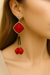 Fancy Earring-369 (Maroon)