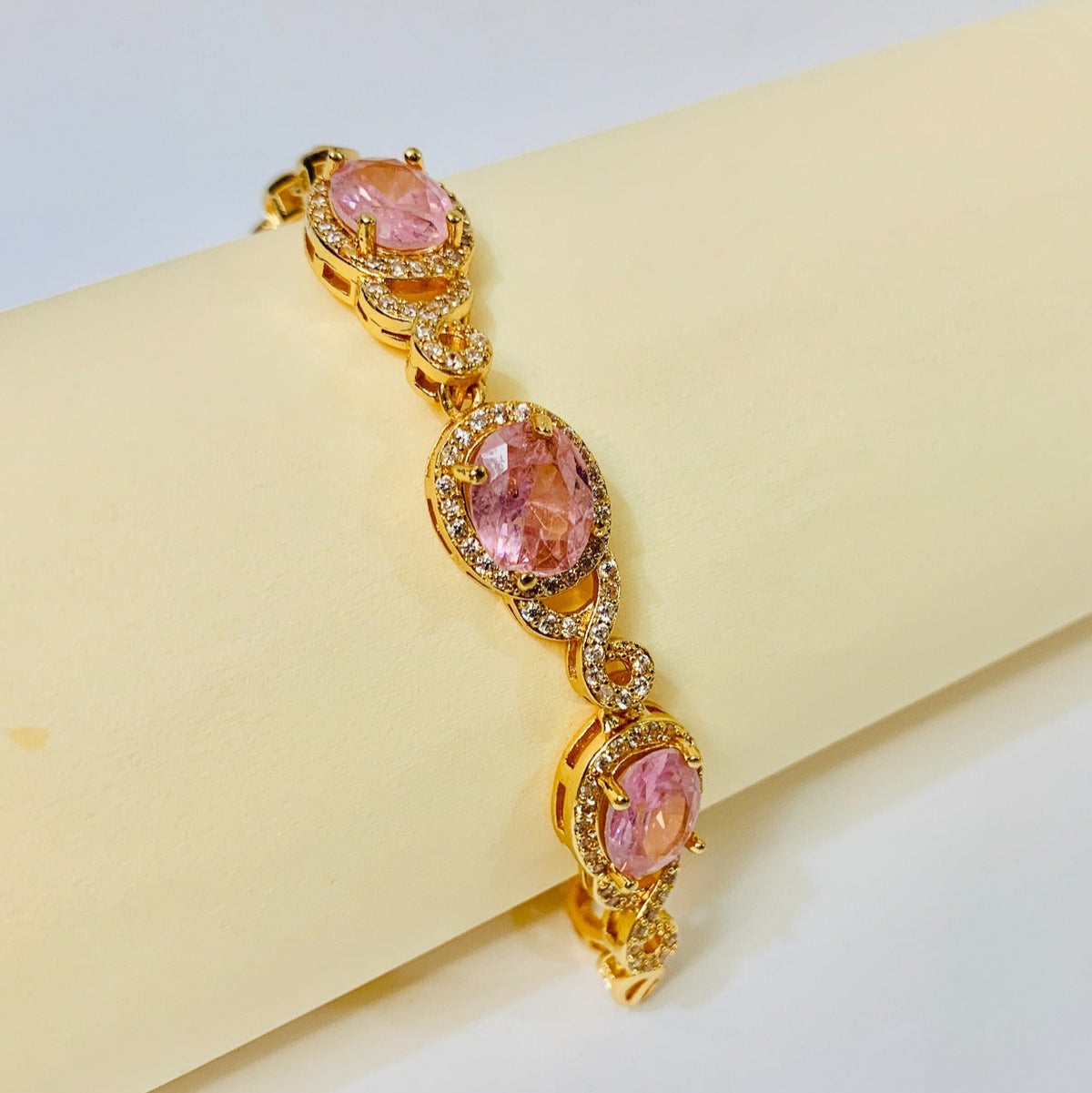 Zircon Bracelet-27 (Pink)