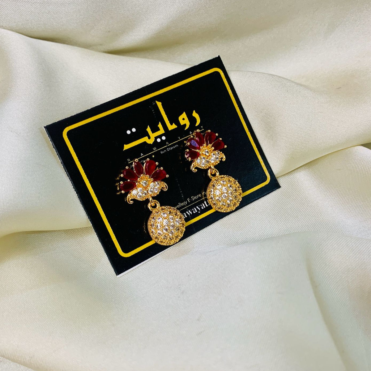 Zircon Earring-112 (Maroon)