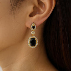 Zircon Earring-117 (Black)
