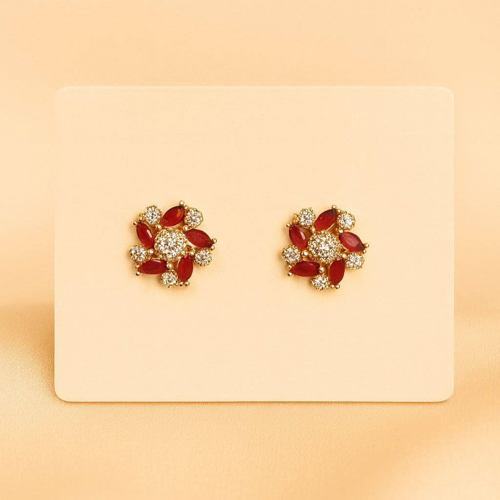 Zircon Fancy Studs-160 (Maroon)