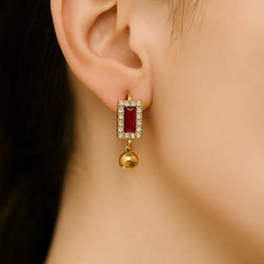Zircon Hoop Bali-01 (Maroon)