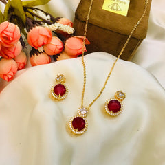 Zircon Locket Set-36 (Maroon)