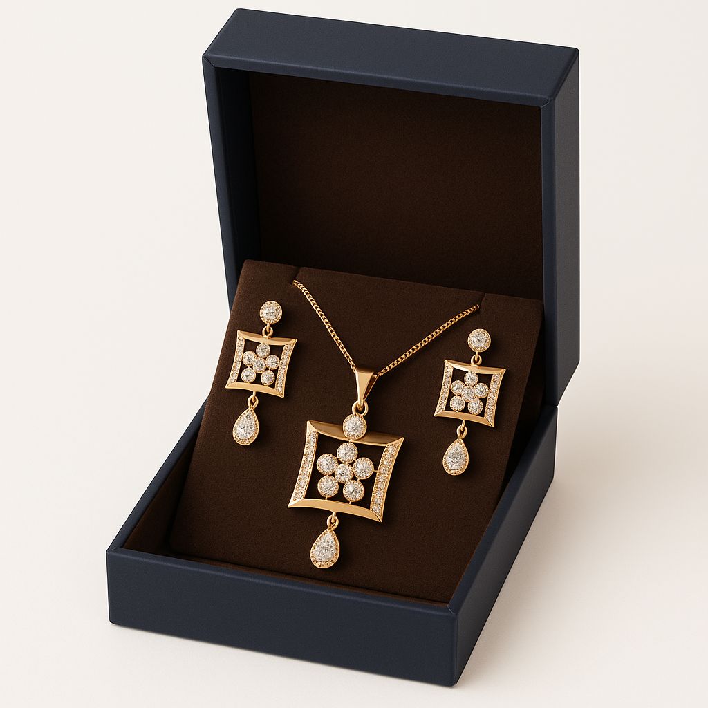 Zircon Locket Set-44 (Golden)