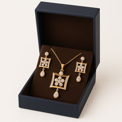 Zircon Locket Set-44 (Golden)