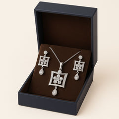 Zircon Locket Set-44 (Silver)