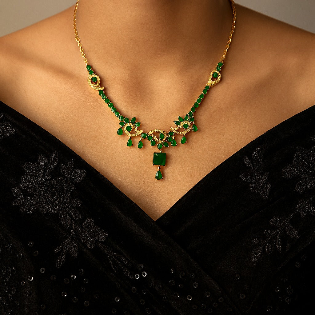 Zircon Necklace-250 (Green)
