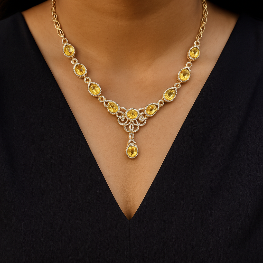 Zircon Necklace-251 (Yellow Sapphire)