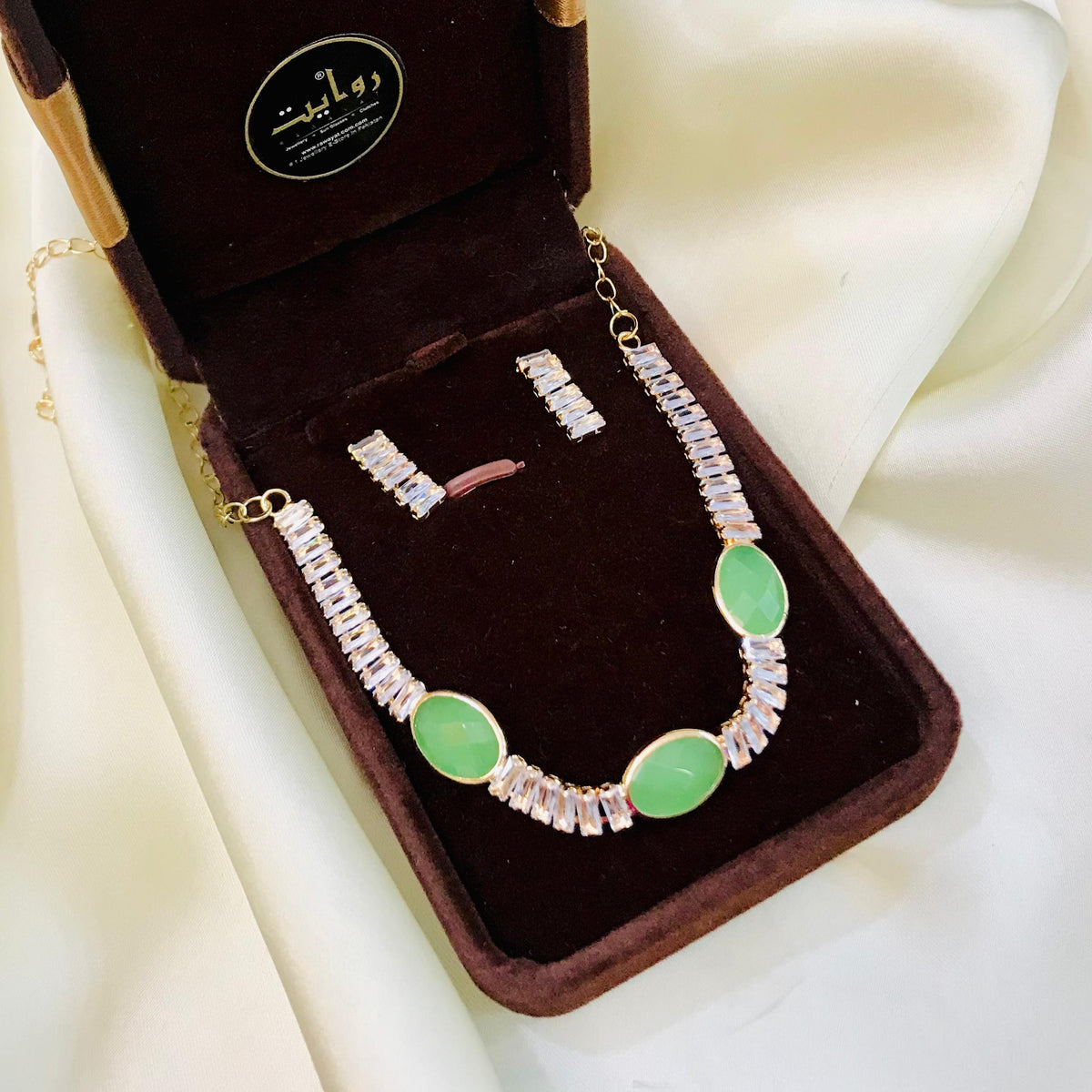 Zircon Necklace-25 (Mint Green)
