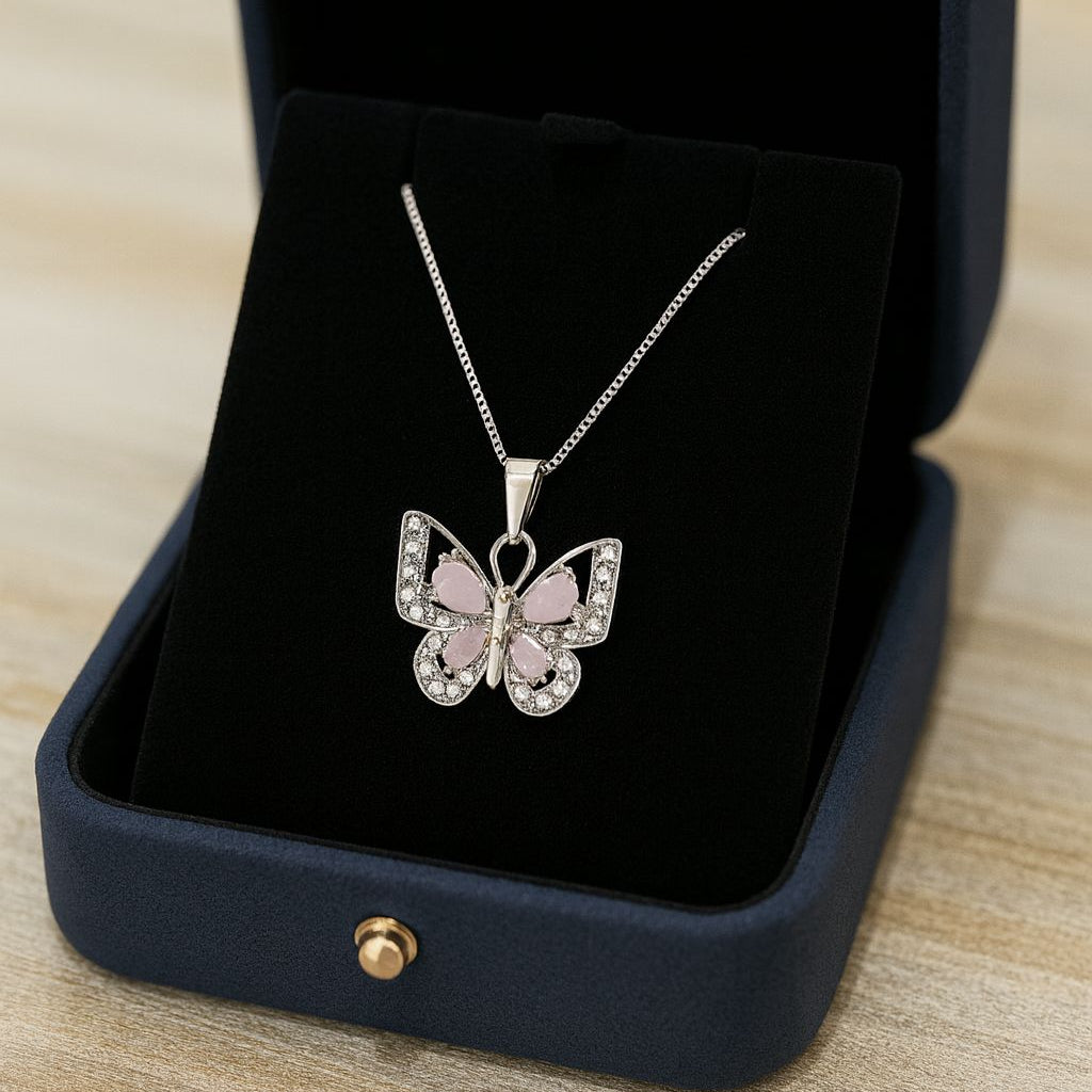 Zircon Pendant-241 (Silver/Pink)
