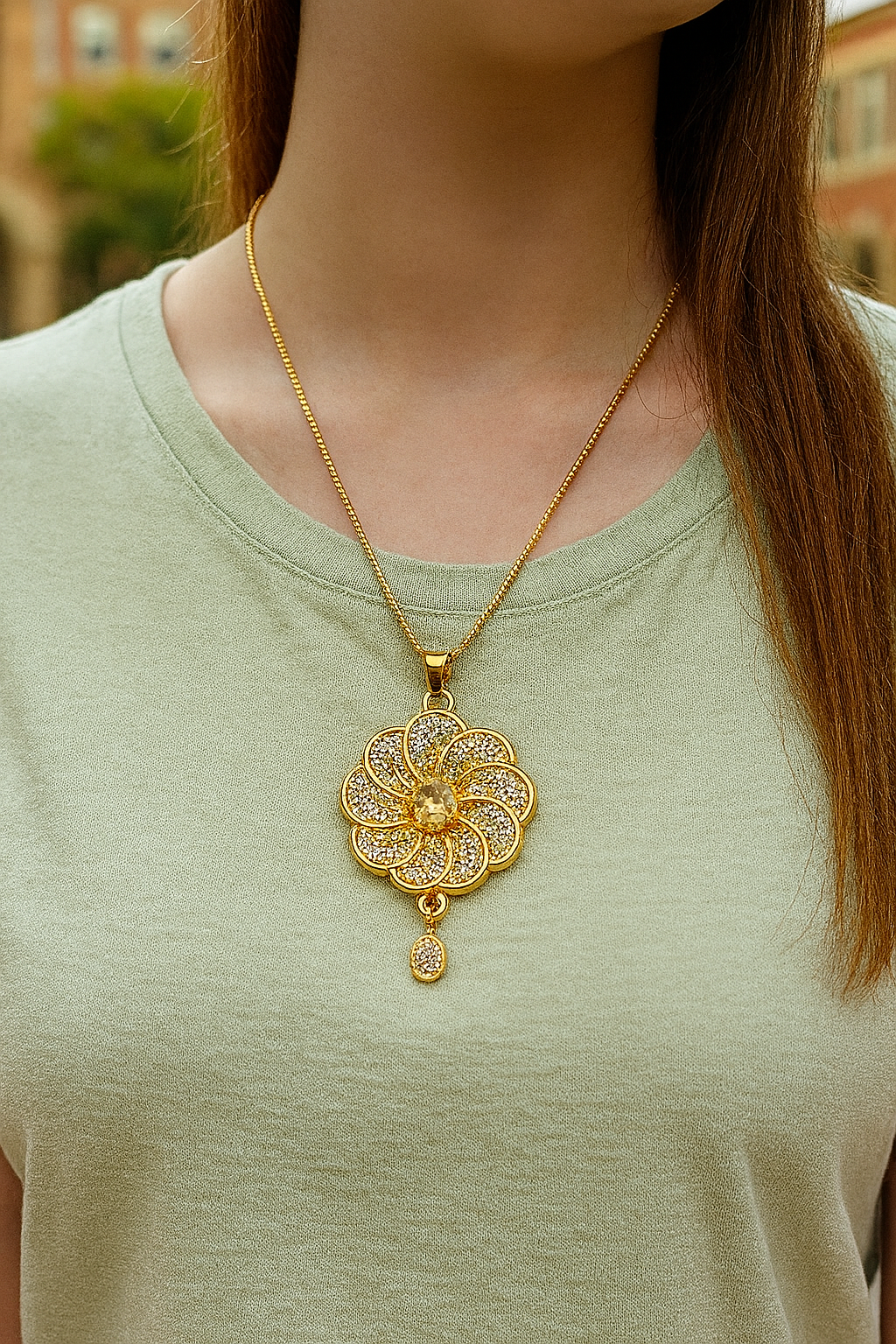 Zircon Pendant-256 (Golden)