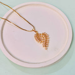 Zircon Pendant-272 (Golden/Pink)
