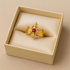 Zircon Ring-118 (Maroon)