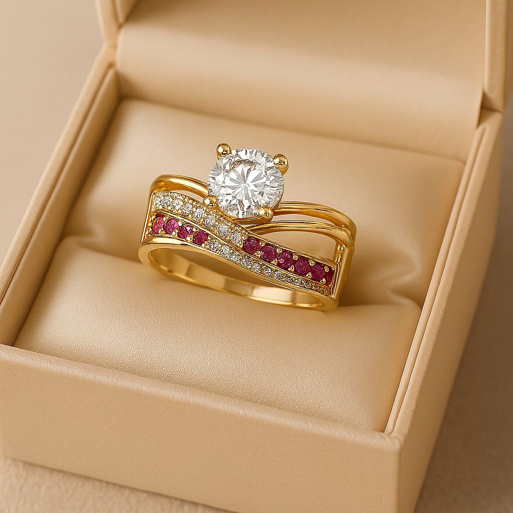 Zircon Ring-120 (Maroon)