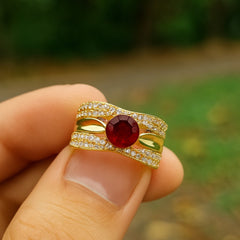 Zircon Ring-139 (Maroon)