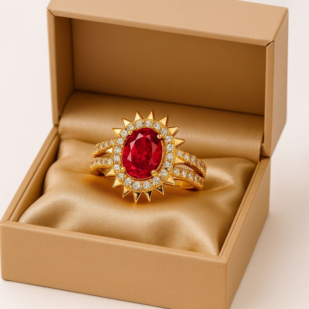 Zircon Ring-162 (Maroon)