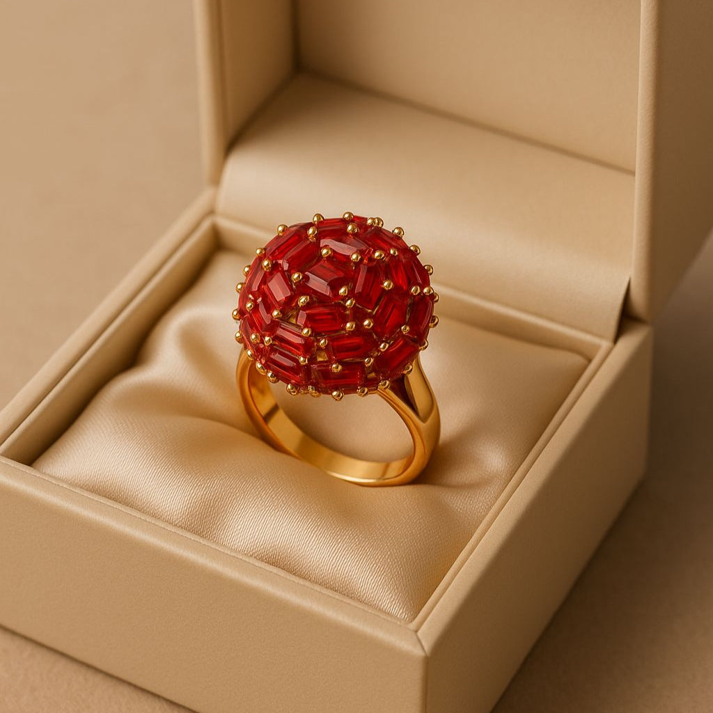 Zircon Ring-50 (Maroon)