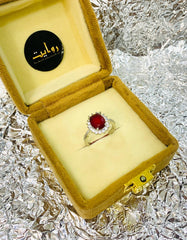Zircon Ring-87 (Maroon)