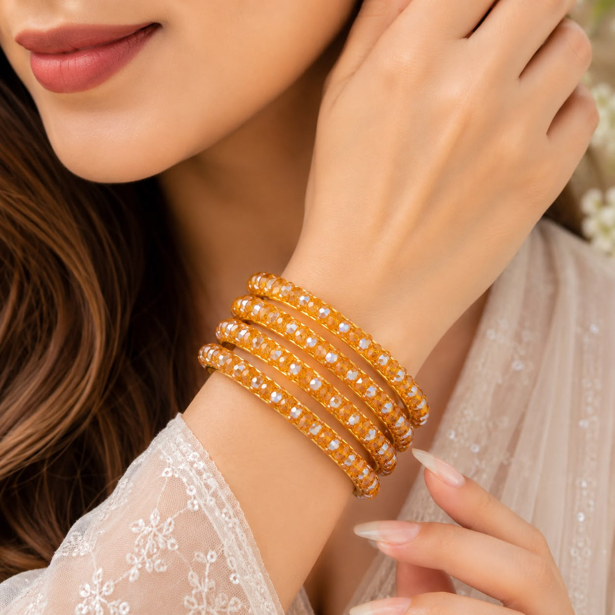 Crystal Bangles (Golden)