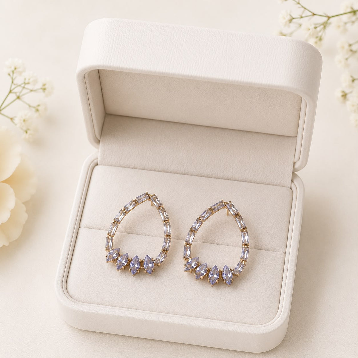 Zircon Earring-170 (White)