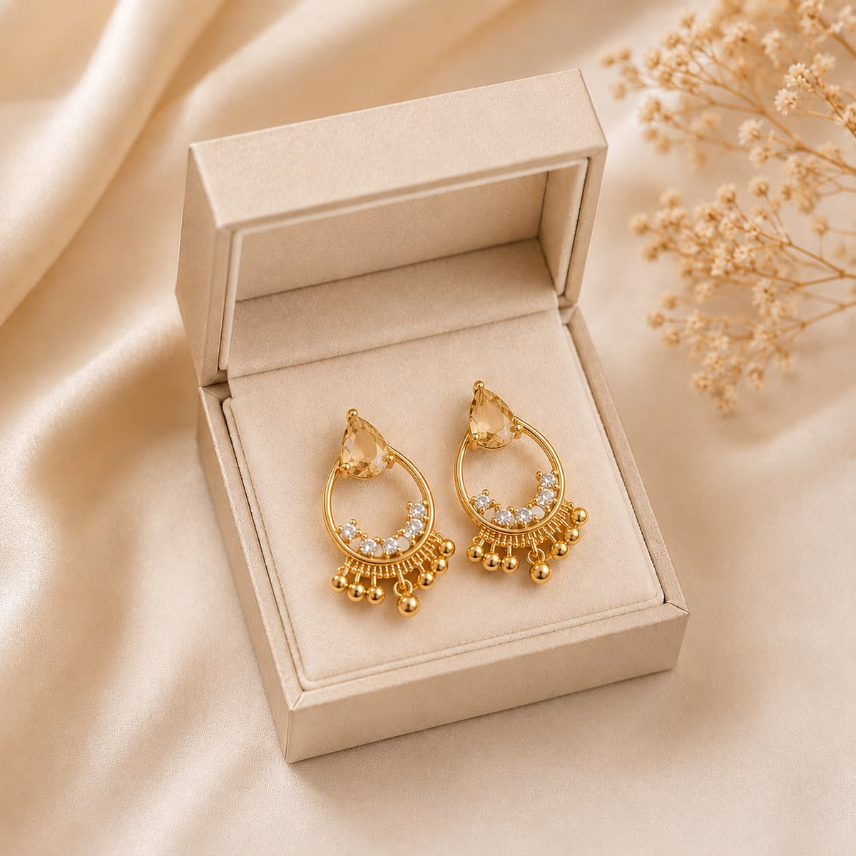 Zircon Earring-220 (Golden)