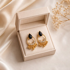 Zircon Earring-220 (Black)