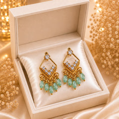 Zircon Earring-224 (Mint Green)